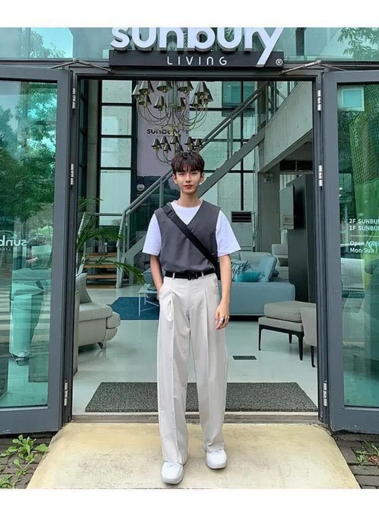 New Casual Trousers Loose Hong Kong Style Pendant Suit Pants Trend Autumn Summer Unisex Straight Wide-leg Pants aidase-shop