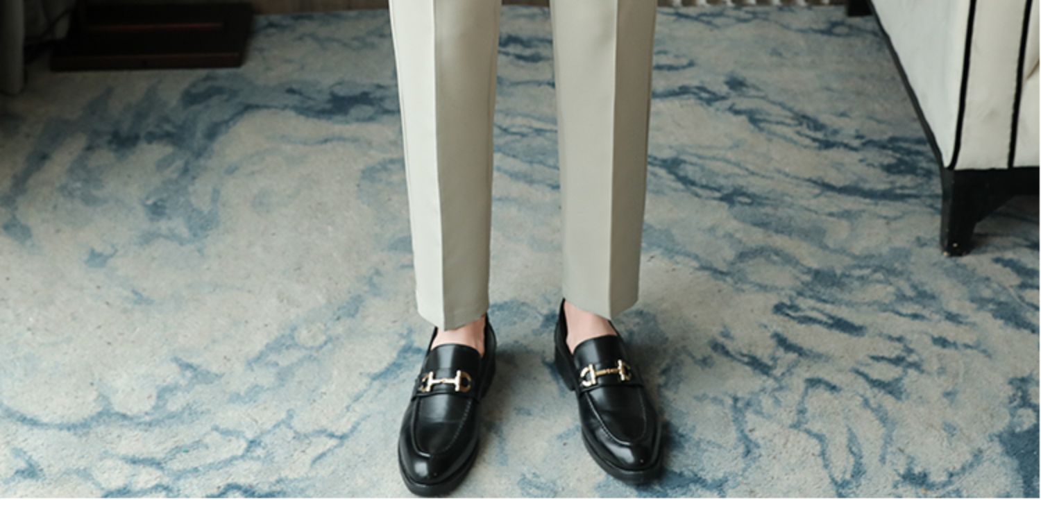 Aidase   2022 Brand Clothing Men Spring Stylecasual Nine Cent Trousers/Male Slim Fit High-Grade Pure Cotton Stripe Suit Pants Black Beige aidase-shop