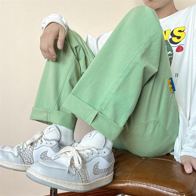 Aidase  Y2k Streetwear Cargo Pants Baggy Pants  Casual Korean Fashions Sweatpants Harajuku White Joggers Wide Leg Pants Ins aidase-shop