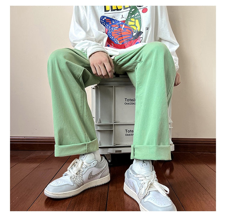 Aidase  Y2k Streetwear Cargo Pants Baggy Pants  Casual Korean Fashions Sweatpants Harajuku White Joggers Wide Leg Pants Ins aidase-shop
