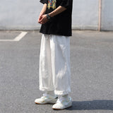 Summer Cotton Casual Pants Men Fashion Oversized Wide Leg Pants Men Japanese Streetwear Loose Straight Pants Mens Trousers M-3XL aidase-shop