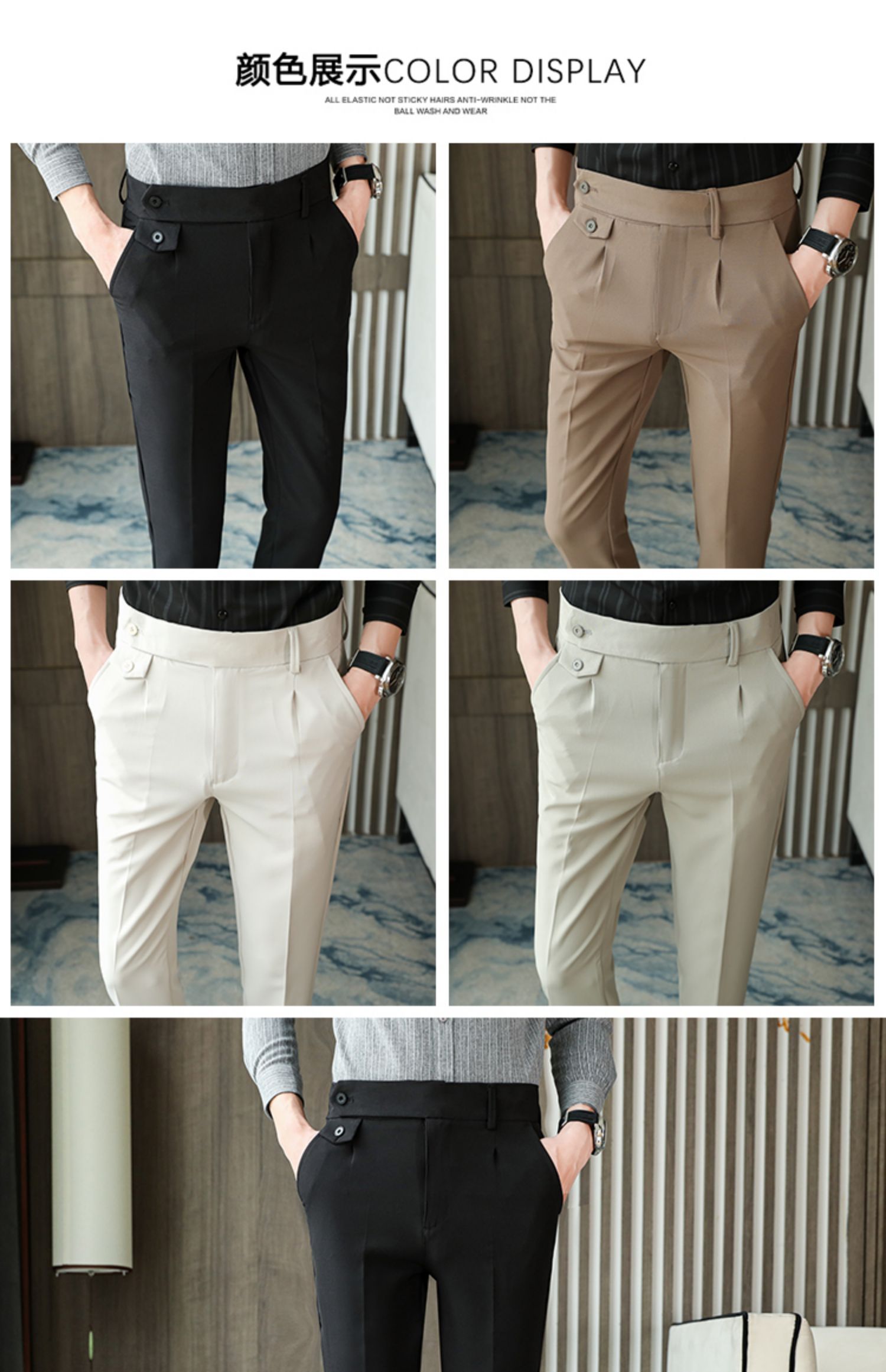 Aidase   2022 Brand Clothing Men Spring Stylecasual Nine Cent Trousers/Male Slim Fit High-Grade Pure Cotton Stripe Suit Pants Black Beige aidase-shop