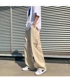M-5XL Cargo Pants Men Fashion 3 Colors Casual Wide Leg Pants Men Streetwear Loose Hip Hop Pocket Straight Pants Mens Trousers aidase-shop