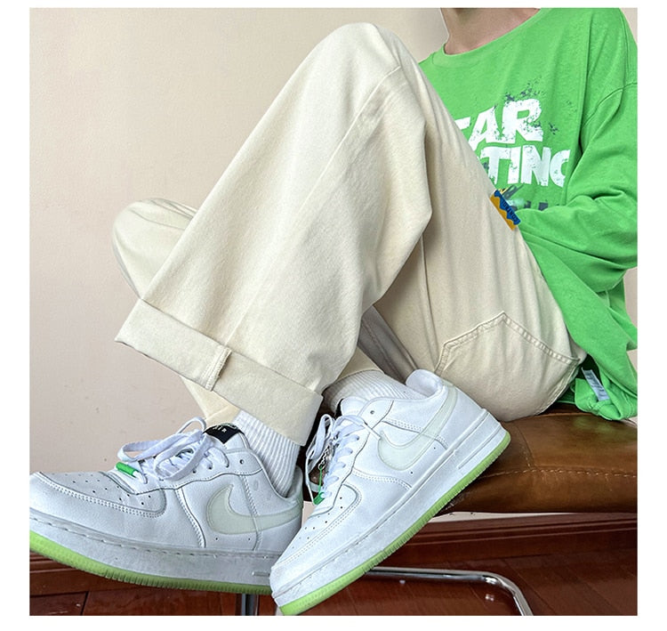 Aidase  Y2k Streetwear Cargo Pants Baggy Pants  Casual Korean Fashions Sweatpants Harajuku White Joggers Wide Leg Pants Ins aidase-shop
