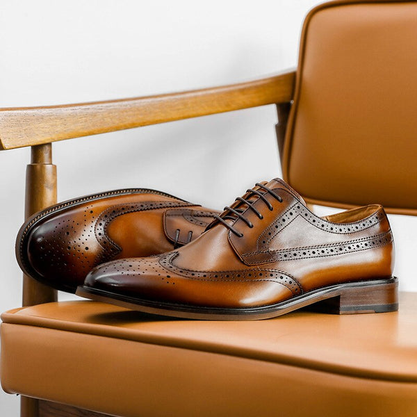 Desai New Men's Shoes Genuine Leather Shoes Block Vintage Gentlemen's ...