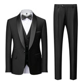 Aidase Men Mariage Color Block Collar Suits Jacket Trousers Waistcoat Male Business Casual Wedding Blazers Coat Vest Pants 3 Pieces Set aidase-shop