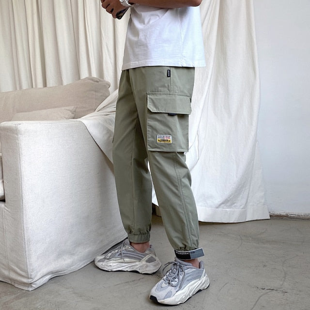 2021 Oversized Men Cargo Pants Streetwear Black Mens Jogging Sweatpants Casual Elastic Waist Harem Pants Male Large Size 5XL aidase-shop