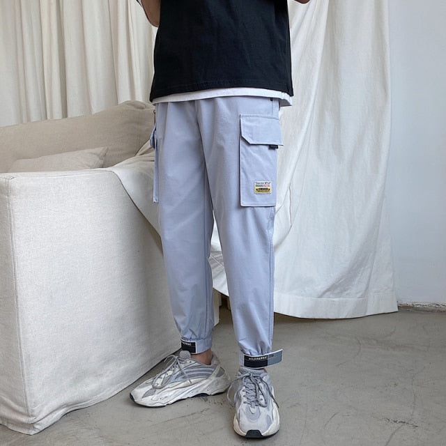 2021 Oversized Men Cargo Pants Streetwear Black Mens Jogging Sweatpants Casual Elastic Waist Harem Pants Male Large Size 5XL aidase-shop