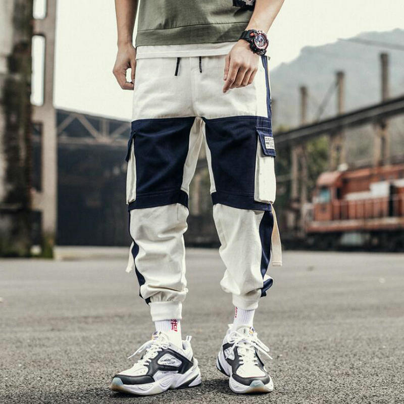 Ribbons Harem Joggers Men Cargo Pants Streetwear 2021 Hip Hop Casual Pockets Track Pants Male Harajuku Fashion Trousers aidase-shop