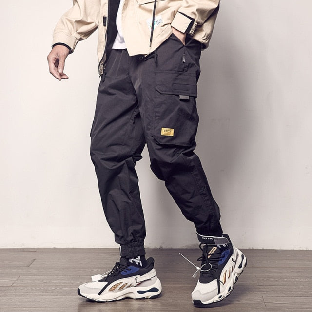 Ribbons Harem Joggers Men Cargo Pants Streetwear 2021 Hip Hop Casual Pockets Track Pants Male Harajuku Fashion Trousers aidase-shop