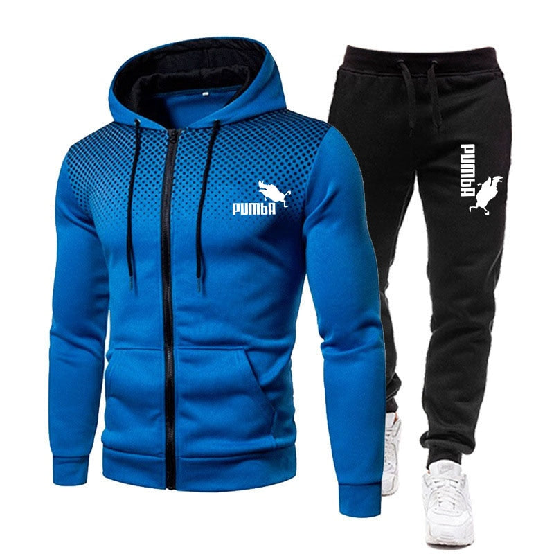 New Winter Men's Clothing Men Sets Printing Hoodie Set Fleece Zipper Sweatshirt Casual Sport Sweatpants Mens Tracksuits 2021 aidase-shop