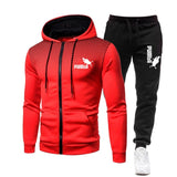 New Winter Men's Clothing Men Sets Printing Hoodie Set Fleece Zipper Sweatshirt Casual Sport Sweatpants Mens Tracksuits 2021 aidase-shop