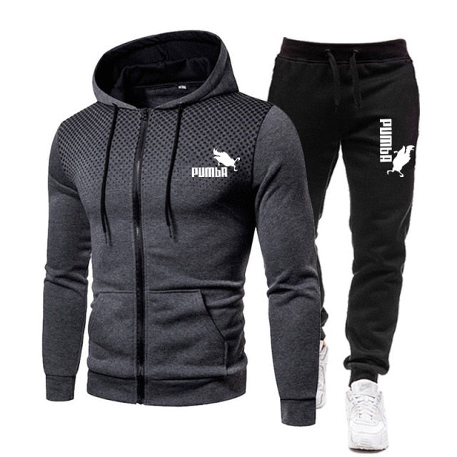 New Winter Men's Clothing Men Sets Printing Hoodie Set Fleece Zipper Sweatshirt Casual Sport Sweatpants Mens Tracksuits 2021 aidase-shop