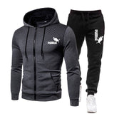 New Winter Men's Clothing Men Sets Printing Hoodie Set Fleece Zipper Sweatshirt Casual Sport Sweatpants Mens Tracksuits 2021 aidase-shop