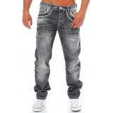 Aidase Men Jeans Solid Straight Pants Hip Hop Male Casual Streetwear Boyfriend Style Denim Trousers Stretch Baggy Jeans Men's Pants aidase-shop
