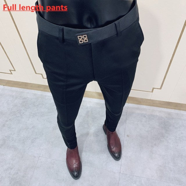 Spring 2021 New Men's Suit Pants Fashion Business Casual Slim Dress Pants Men's Street Wear Social Formal Pantalon Clothing aidase-shop