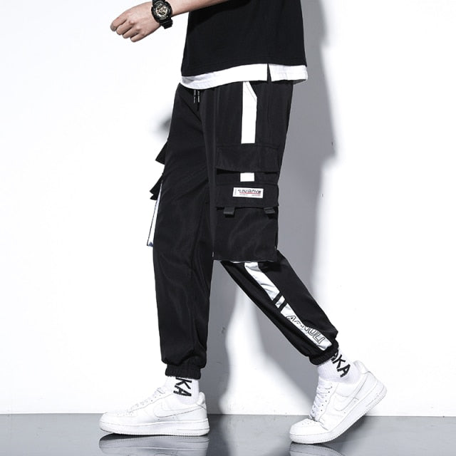 2021 Oversized Men Cargo Pants Streetwear Black Mens Jogging Sweatpants Casual Elastic Waist Harem Pants Male Large Size 5XL aidase-shop