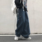 Aidase 2022 Fashion Individuality Japanese-style Jean Men Loose Stripe Denim Pant Bule/Black Man and Women Hip hop Streetwear Trouser aidase-shop