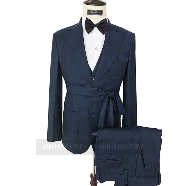 Aidase Fashion Lattice Men's Suit Slim Fit Prom Wedding Suits for Men Groom Tuxedo Jacket Pants Set Custom White Casual Men Blazer aidase-shop