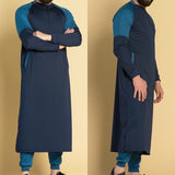 Men Arabic Jubba Thobe Muslim Fashion Islamic Clothing Abaya Dubai Kaftan Male Long Sleeve Stitching Saudi Pakistan Sweater Robe aidase-shop