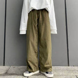 Men women trousers corduroy wide-leg pants autumn new old school fall style retro loose straight casual pants Simplicity neutral aidase-shop