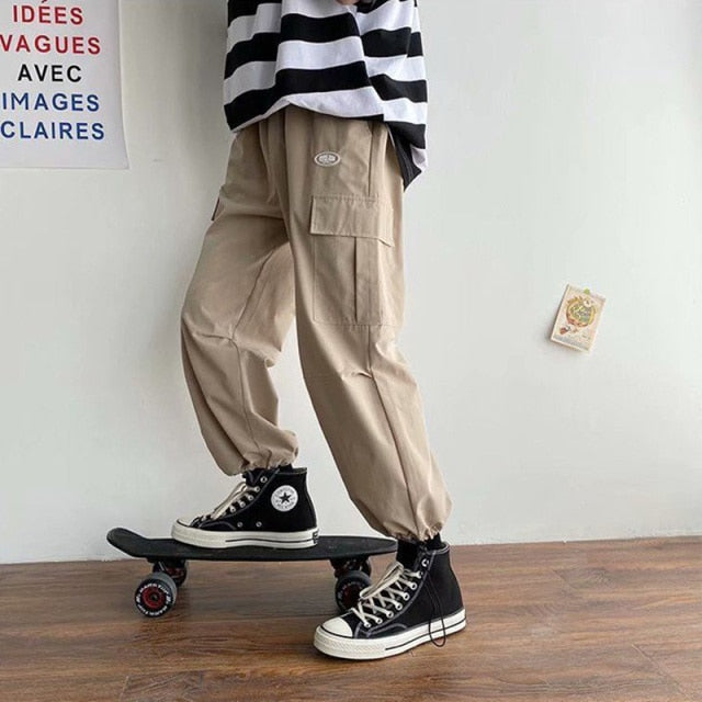 Aidase Mens Korean Fashion Hip Hop Cargo Pants Cool Street Boy Free Styles Basketball Skateboarding Sports Casual Wear Spring Fall aidase-shop