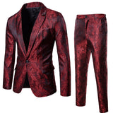 Aidase (Jackets + Pants) Men Business Casual Slim Suit Sets Fashion printed Tuxedo Wedding formal dress Blazer stage performances Suit
