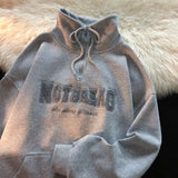 AIDASE  -  American Vintage Women Loose Pullovers Preppy Style Turn Down Collar Half Zipper Sweatshirts Female Casual Sport Top aidase-shop