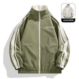 64.09Aidase Men's Reversible Loose Jacket, Polar Fleece Jacket, Windproof and Coldproof, Daily Travel in Autumn and Winter, Multi-scene Wear aidase-shop