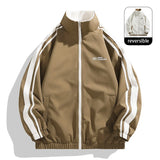 64.09Aidase Men's Reversible Loose Jacket, Polar Fleece Jacket, Windproof and Coldproof, Daily Travel in Autumn and Winter, Multi-scene Wear aidase-shop