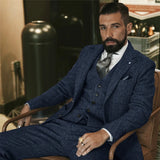 Aidase Gray Wool Tweed Winter Suit for Men Herringbone Slim Fit Formal Groom Tuxedo 3 Piece Wedding Male Suits (Jacket+Vest+Pants) aidase-shop