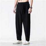 AIDASE  -  Summer Chinese Style Retro Men's Pants Loose Straight Linen Pants Tang Suit Wide Bloomers Joggers Large Size Cotton Harem Pants aidase-shop