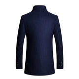 Aidase NEW Men Winter Warm Fashion Trench Wool Top Coat Slim Fit Casual Reefer Jackets Solid Breasted Peacoat aidase-shop