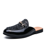 Aidase Summer Men Black Half Shoes Breathable Slip-on Half Slippers Man Outdoor Buckle Mules Lightweight Anti-slip Comfy Casual Shoes aidase-shop
