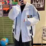 Aidase Hip Hop Mens Windbreaker Jacket Autumn Mens Korean Fashions Bomber Jackets Ribbons Harajuku Oversize Jackets Man Outwear aidase-shop