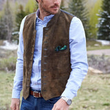 Men's Deerskin Velvet 10-button Suit Vest Best Man Wedding Clothing Jacket Victorian Style Steampunk Casual Business Vest aidase-shop