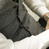 Aidase British Retro Suit Vest Male Korean Version Trendy Casual Slim Fit Business Waistcoat Men Wedding Dress Office Streetwear aidase-shop