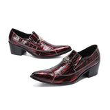 Luxury Handmade Men Shoes Pointed Toe Genuine Leather Dress Shoes Men Wine Red Party and Wedding Shoes Men, aidase-shop