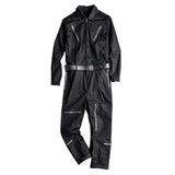 AIDASE  -  Men's long sleeve zippers pockets cargo jumpsuits with belt Casual trendy pants set Overalls Gray Black