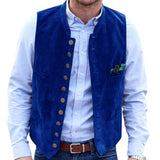 Men's Deerskin Velvet 10-button Suit Vest Best Man Wedding Clothing Jacket Victorian Style Steampunk Casual Business Vest aidase-shop