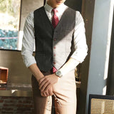 Aidase British Retro Suit Vest Male Korean Version Trendy Casual Slim Fit Business Waistcoat Men Wedding Dress Office Streetwear aidase-shop