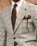 Aidase Men Suits Sets Slim Fit Check Costume Homme Tailor-Made 2 Pieces Coat Pants Prom Tuxedos Formal Peak Lapel Tailored aidase-shop