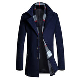 Aidase NEW Men Winter Warm Fashion Trench Wool Top Coat Slim Fit Casual Reefer Jackets Solid Breasted Peacoat aidase-shop