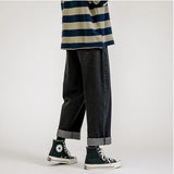 Aidase Korean Fashion Men Wide Leg Jeans spring New Streetwear Straight Baggy Denim Pants Male Brand Trousers