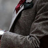 Aidase Latest 3 Piece Tweed Wool Men Suits for Winter Groom Tuxedo Male Fashion Wedding Costume Homme Jacket Vest Pants Tailor Made aidase-shop