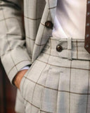 Aidase Men Suits Sets Slim Fit Check Costume Homme Tailor-Made 2 Pieces Coat Pants Prom Tuxedos Formal Peak Lapel Tailored aidase-shop