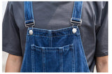 AIDASE  -  Men's Plus Size Denim Bib Overalls Classic Big Pocket Cargo Jeans Loose Working Coveralls Suspenders Jumpsuits Dark Light Blue aidase-shop