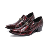 Luxury Handmade Men Shoes Pointed Toe Genuine Leather Dress Shoes Men Wine Red Party and Wedding Shoes Men,