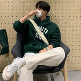 Menswear Korean Style Letter Printed Sweatshirt Men's Autumn New Loose Hooded Long Sleeve Pullover Tops Coat Tide aidase-shop