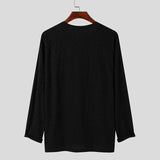 AIDASE  -  Men T Shirt V Neck Long Sleeve Loose Streetwear Solid Color Leisure Men Clothing Harajuku Casual Camisetas S-5XL aidase-shop